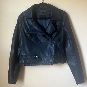 Black Faux Leather Moto Jacket Large